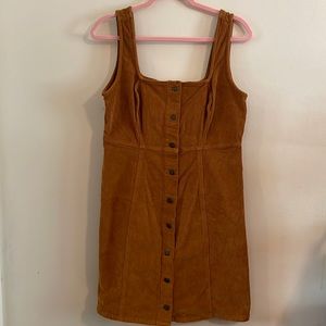 Curdoroy Mustard Babydoll Mini Dress